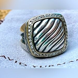 David Yurman Thoroughbred Albion Sculpted Diamond and 18k Gold Ring